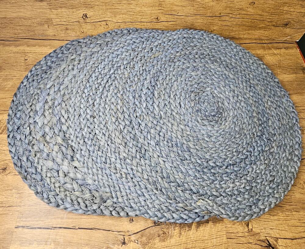 NWT Threshold Woven Blue Grey Round Place Mat Charger Dining